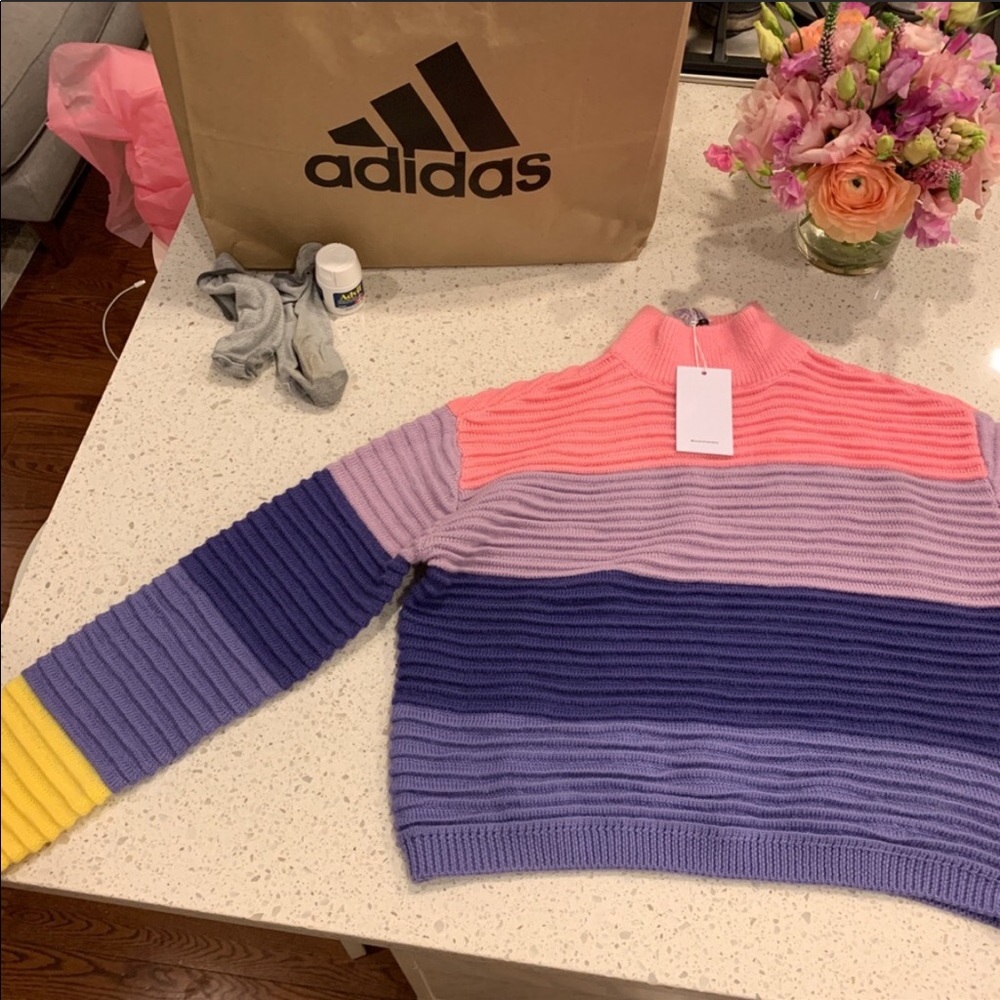 Lovers + friends rainbow stripe unicorn sweater XS - Picture 5 of 6